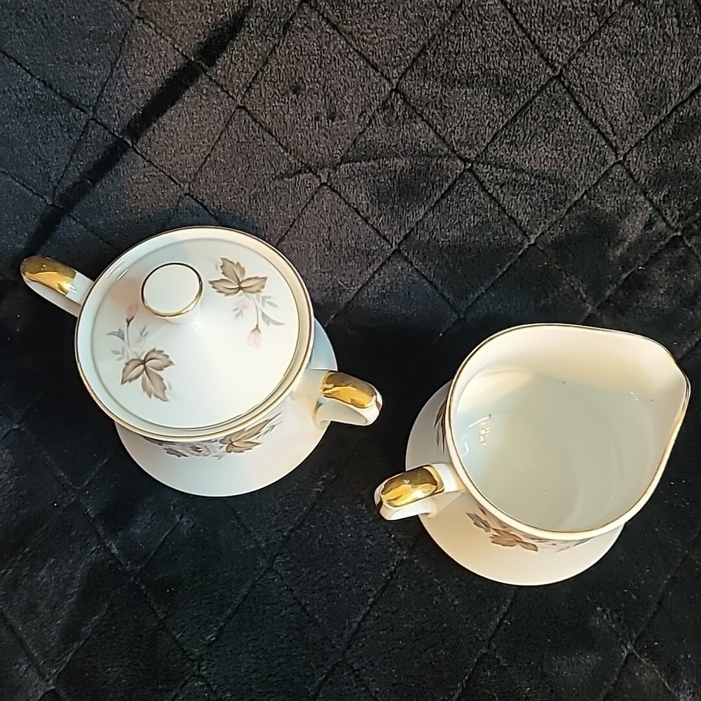 Empress China Chatham R1904 Creamer & Sugar Bowl + Lid Japan - Picture 3 of 16